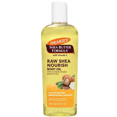 Palmer's Shea Formula Raw Shea Body Oil with Vitamin E, Deep Body Moisturizer to Soothe & Nourish Dry, Sensitive & Eczema-Prone Skin, 8.5 oz