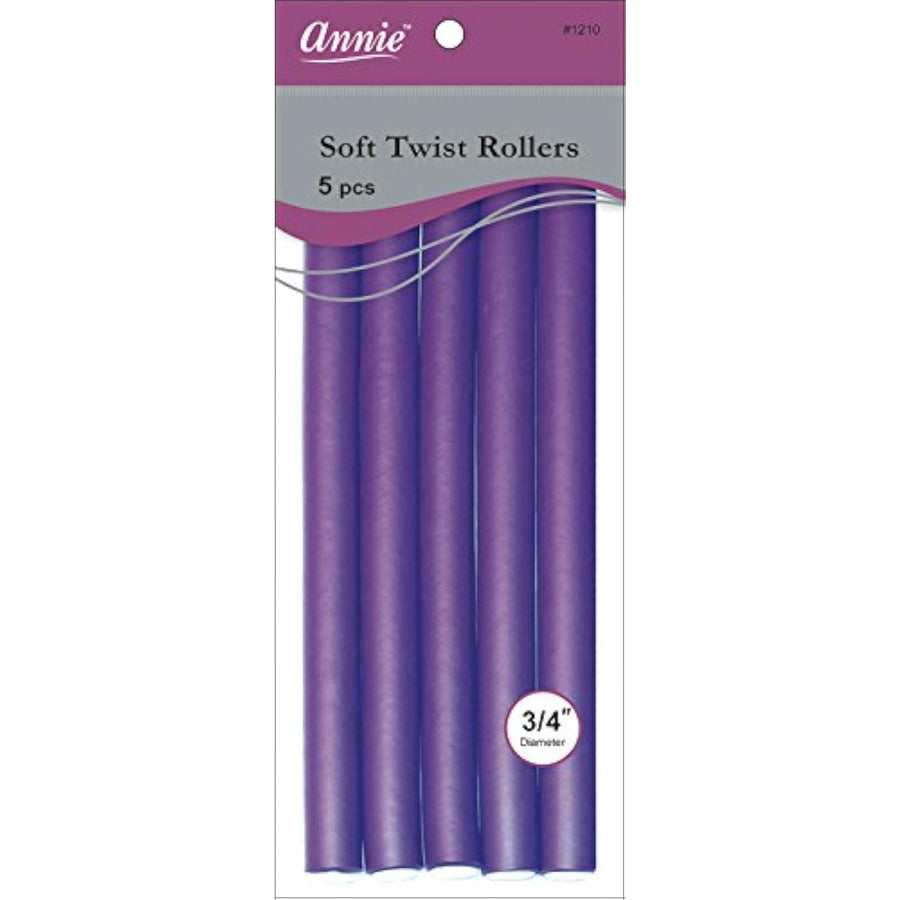 Annie #1210 Soft Twist Rollers 10" 3/4 Purple, 5 Count