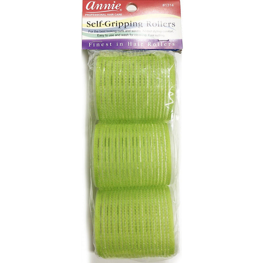 Annie Self-Gripping Hair Rollers 2 1/4In 3Ct Green