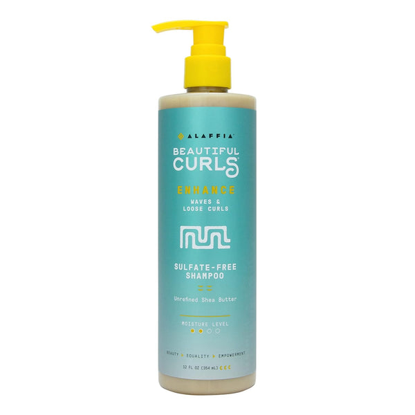 Alaffia Sulfate-Free Moisturizing Cleansing Shampoo for Curly Hair (Waves & Loose Curls) - Hydrate with Shea Butter, Chamomile, Citrus Extracts, Lavender, Vanilla & Vitamins, 12 Oz