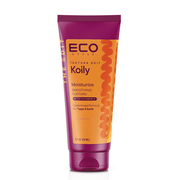 Eco Style Texture Edit Koily Moisturize Smoothing Butter Haircare Cream - Sulfate-Free, Ultra-Rich Hydrating Moisture Conditioner for Type 4 Curly Hair Adults, Boosts Elasticity, Softens (8oz)