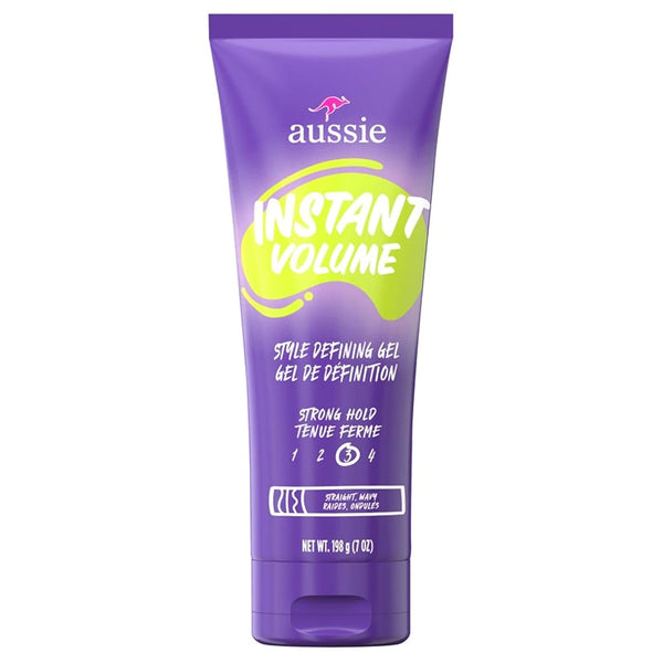 Aussie Instant Volume Style Defining Hair Gel For Straight Hair and Wavy Hair Unisex, 7 Oz, Purple