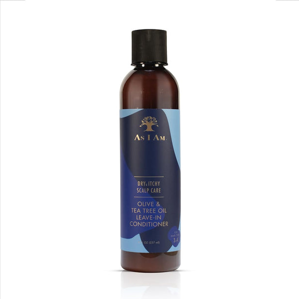 As I Am Dry & Itchy Scalp Care Leave In Conditioner - 8 ounce - Enriched with Piroctone Olamine, Ceramides, Olive Oil, and Tea Tree Oil Sulfate Free Shampoo Haircare