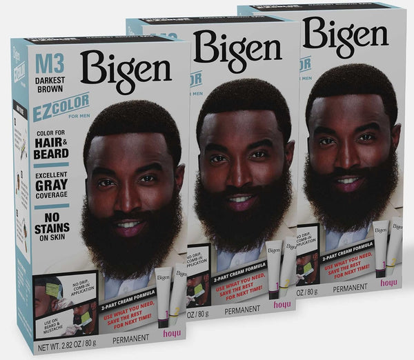 M3 Bigen EZ Color for Men Darkest Brown - 3 Pack