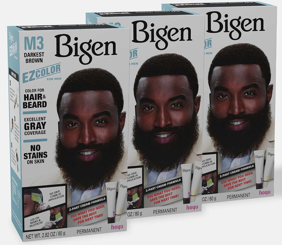 M3 Bigen EZ Color for Men Darkest Brown - 3 Pack