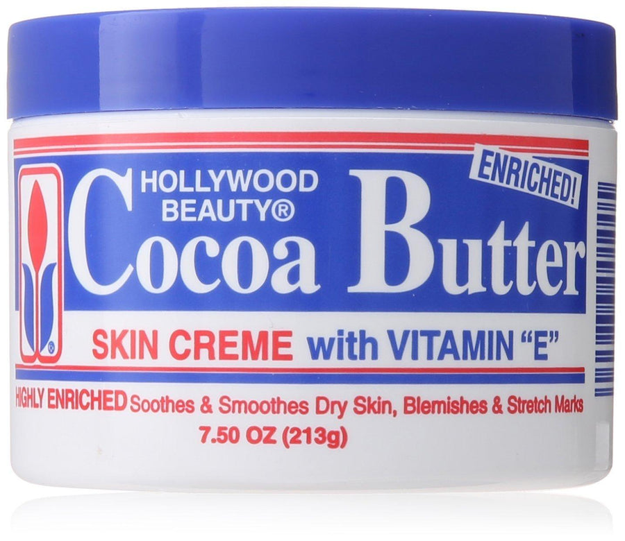 Hollywood Beauty Cocoa Butter Skin Creme with Vitamin E Highly Enriched Soothes & Smoothes Dry Skin, Blemishes & Stretch