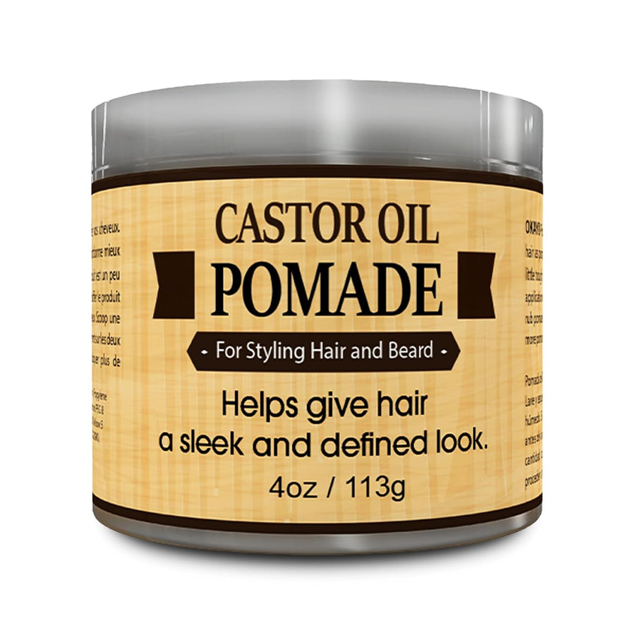 OKAY | Men's Castor Oil Beard and Hair Pomade | For All Hair Types & Textures | All Day Hold | Sleek, Defined Look | Fre