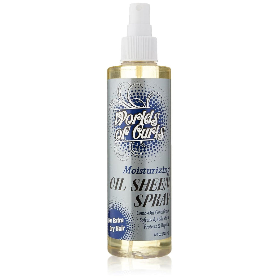 Worlds Of Curls Comb Out Conditioner & Oil Sheen Spray Moisturizer Extra Dry Hair, 8 Oz
