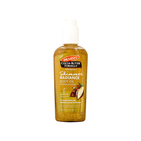 PALMER'S Cocoa Butter Formula Shimmer Body Oil with Vitamin E, 5.1 Fl Oz, Vegan Body Care Oil for Adults, Nourishing, Moisturizing, Enhances Dark Tones & Tans, Promotes Radiant Glowing Skin