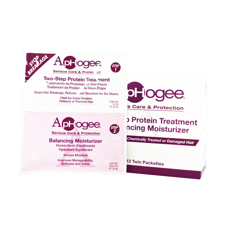 ApHogee Two-Step Protein Treatment & Balancing Moisturizer – Repairs Damaged Hair, Strengthens & Restores Moisture – 1 Ea