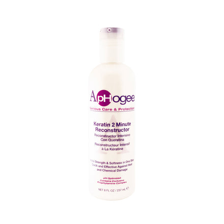 Aphogee Keratin 2 Minute Reconstructor, 8 fl oz – Deep Conditioner for Color-Treated & Heat-Styled Hair, Smooths & Adds Shine