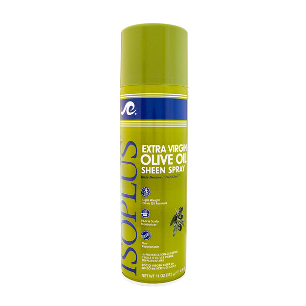 Isoplus Extra Virgin Olive Oil Sheen Aerosol, 11 Oz - Haircare Moisturizer, Hair Oil & Treatment