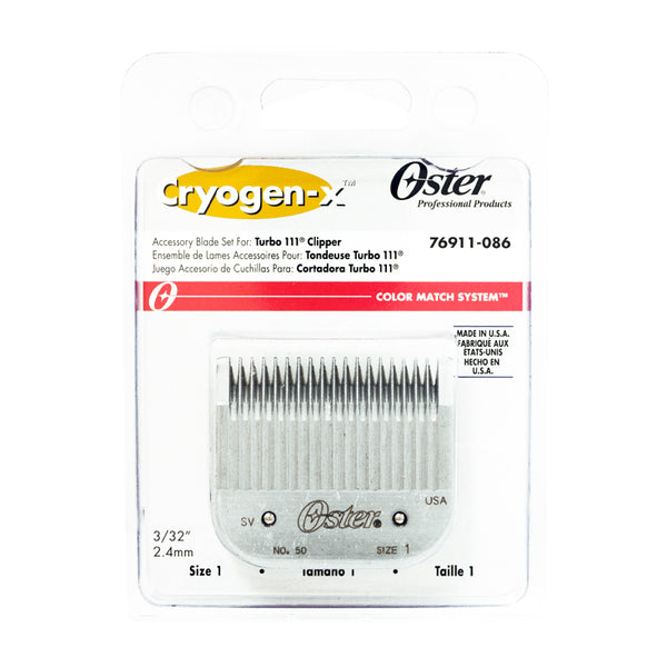 Oster Cryogen-X Accessory Blade Set for Turbo 111, Size 1 (3/32 in/2.4mm), Model 76911-086, Ideal for Bulk Removal
