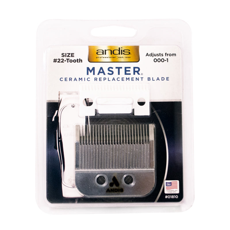 Andis Master Ceramic Replacement Blade Size #22-Tooth, 01810, Stainless Steel