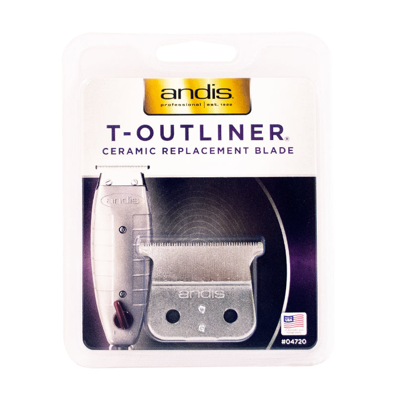 Andis 04720 T-Outliner Ceramic Replacement Blade for T-Outliner, GTO, GO, GTX, Close Cutting, Silver