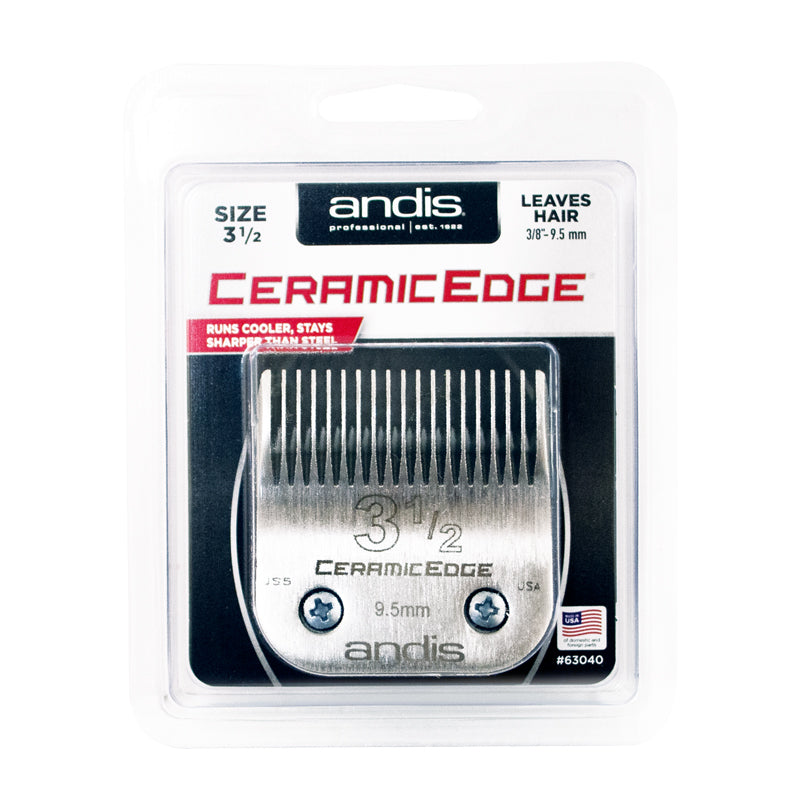 ANDIS CeramicEdge Steel Detachable Clipper Blade, Size #3 1/2, Model #63040, Compatible with Hair Trimmers & Clippers
