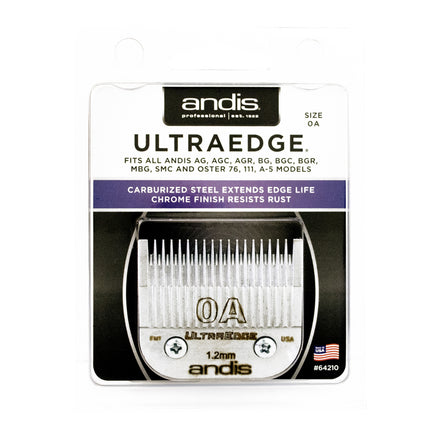 Andis 64210 UltraEdge Carbon Steel Detachable Clipper Blade, Size 0A, 3/64-Inch Cut Length