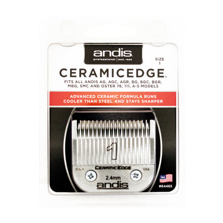 Andis CeramicEdge Carbon-Infused Detachable Clipper Blade - Size 1, 3/32-Inch Cut Length, Barber Equipment for Hair Trimmers & Clippers