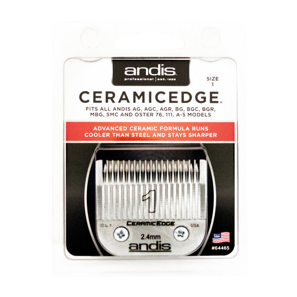 Andis CeramicEdge Carbon-Infused Detachable Clipper Blade - Size 1, 3/32-Inch Cut Length, Barber Equipment for Hair Trimmers & Clippers