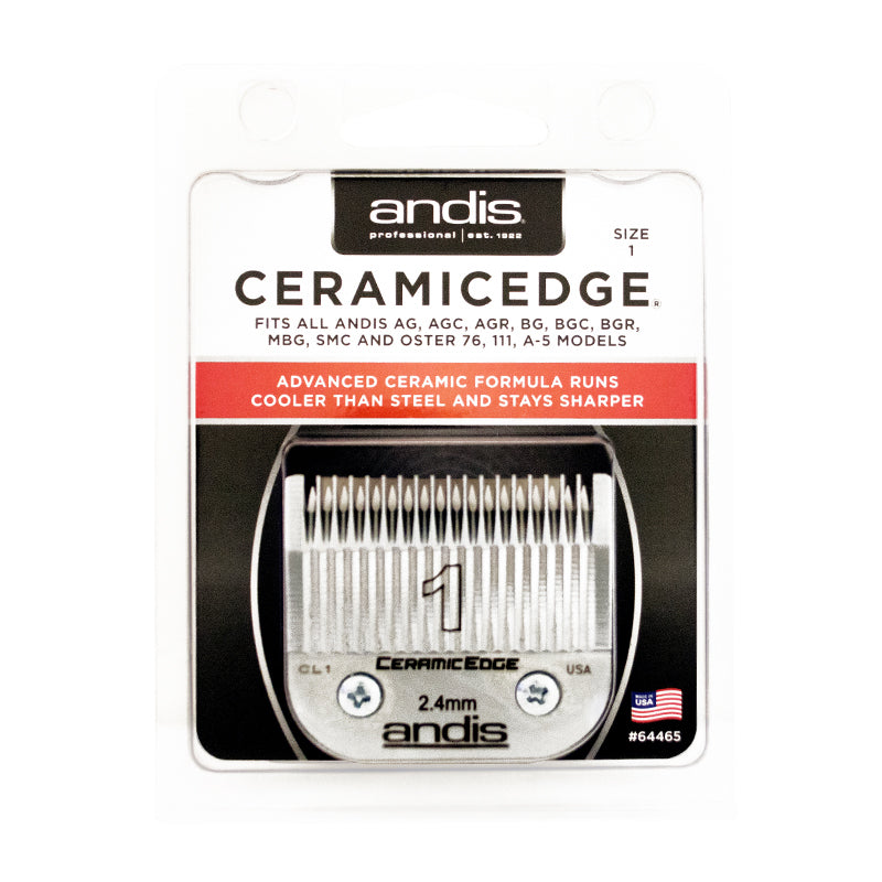 Andis CeramicEdge Carbon-Infused Detachable Clipper Blade - Size 1, 3/32-Inch Cut Length, Barber Equipment for Hair Trimmers & Clippers
