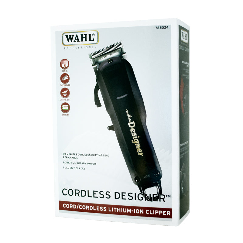 WAHL Professional Cordless Rechargeable Designer Clipper - Powerful Rotary Motor, Lithium-Ion Battery with 100-Minute Run Time