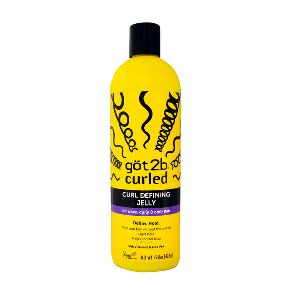 Got2B Curled Curl Defining Jelly, 15 Fl Oz, Curl Gel with 72-Hour Frizz Control, Locks in Moisture for Wavy, Curly & Coily Hair, Light Hold, No Crunch Vegan Formula with Vitamin E and Argan Oil