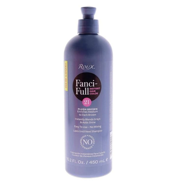 Roux Fanci-Full Rinse Temporary Hair Color - 21 Plush Brown, 15.2 Fl Oz, Chemical-Free Haircare for Hair Coloring