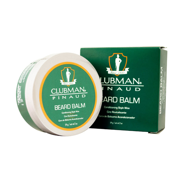 Clubman Pinaud Beard Balm - Men's Hair Care Balm, 2 oz, Gentle Daily Coconut Blend, Nourishing, Conditioning, Strong Hold
