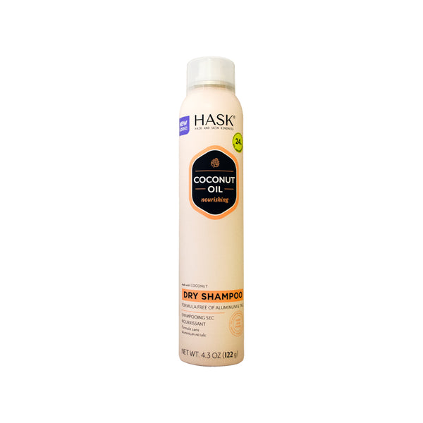 HASK Coconut Nourishing Dry Shampoo for All Hair Types - 4.3oz Haircare Product with Biotin, Tea Tree, Oil-Free Formula, Aluminum-Free, No Sulfates, Parabens, Phthalates, Gluten or Artificial Colors