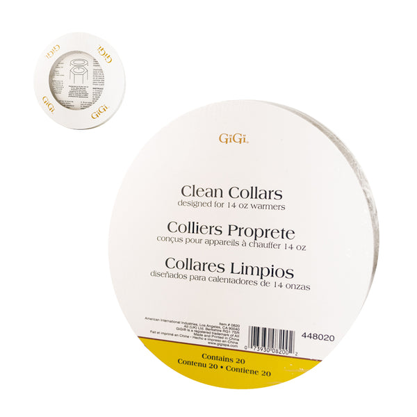 GiGi Disposable Wax Warmer Collars Pack - 20 Pcs for 14 Oz Wax Warmers, No-Mess Hair Removal Protection, Easy Cleanup, Body Care Accessory for Salon & At-Home Use