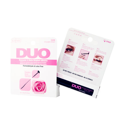 Eyelash Glue - Rosewater & Biotin Strip Lash Adhesive with Eyeliner Effect, Dark Tone, 0.18 oz