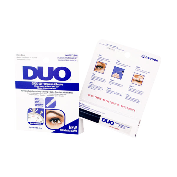 DUO Quick-Set Strip Lash Adhesive – Clear, Waterproof, Long-Lasting Lash Glue, Fast-Drying for False Lashes, 0.18 oz, 1-Pack