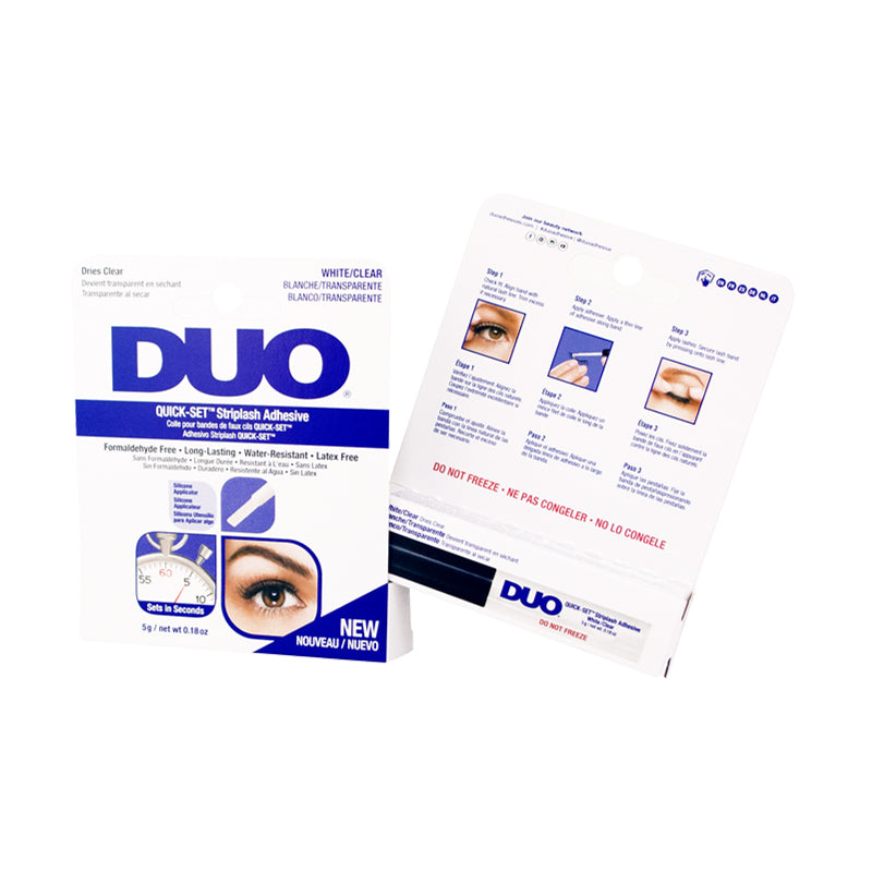 DUO Quick-Set Strip Lash Adhesive – Clear, Waterproof, Long-Lasting Lash Glue, Fast-Drying for False Lashes, 0.18 oz, 1-Pack