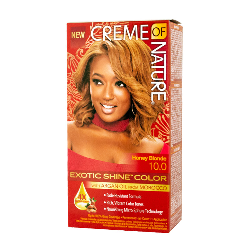 Exotic Shine Hair Color by Creme of Nature, 10.0 Honey Blonde, with Argan Oil from Morocco, 1 Application