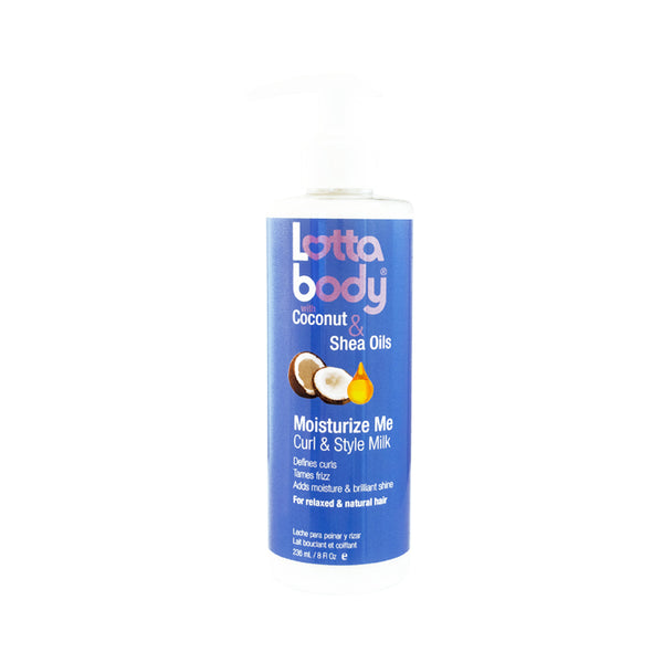 Lottabody Moisturize Me Curl and Style Milk with Coconut & Shea Oils, Lightweight Moisture-Rich Curl-Defining & Frizz-Control Styling Milk for Natural Curly, Coily & Relaxed Hair, 8 oz