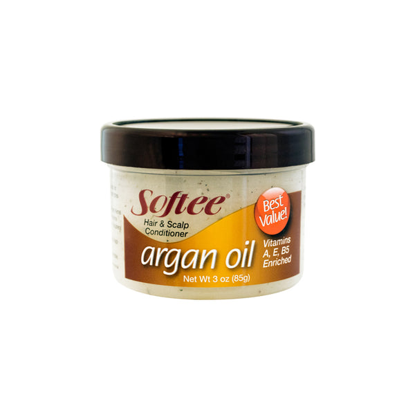 Softee Hair and Scalp Conditioner Argan Oil, 3 Ounce, White (2141)