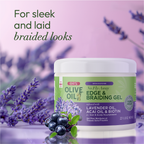 ORS Olive Oil Braidzone Edge & Braiding Gel - 8 oz Unisex Haircare Product with Lavender, Acai, Biotin for Normal Hair & Scalp, Fights Frizz, Creates Smooth Styles