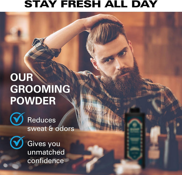 Bump Patrol Barber Pro Grooming Powder - Talc-Free Men's Body Care Powder, Sensitive & All Skin Types, Protects Against Sweat, Odor, Chafing (14 oz, Pack of 1)