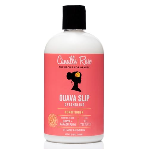 Camille Rose Guava Slip Detangling Haircare Conditioner Cream - Gentle, Nourishing, Smoothing Daily Formula with Guava, Kakadu Plum, Soursop for Adults, Any Hair Texture, 12 fl oz