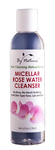 By Natures Micellar Rose Water Makeup Remover Cleanser, Suitable for All Skin Types, 6.0 Fl Oz (Pack of 1)