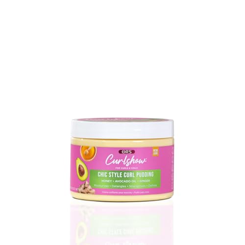 ORS Olive Oil Curlshow Curl N Smooth Pudding Infused with Collagen & Avocado Oil for Strength & Length (12.0 oz)