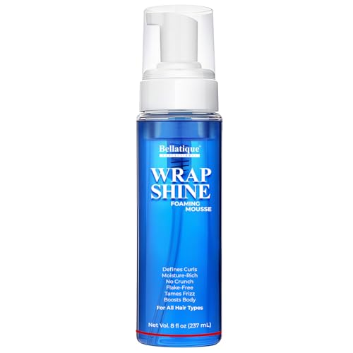 Wrap Shine Foaming Mousse. Moisture-Rich Curl Defining Formula, Flake-Free Frizz Control, For All Hair Types (8 oz)