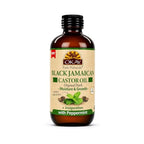 Okay Pure Naturals Black Jamaican Castor Oil - Castor Oil for Hair Growth, Moisture for Skin, Face, Scalp, Eyelashes, Eyebrows - Hair Oil for Men & Women - Peppermint, 4 oz Glass Bottle