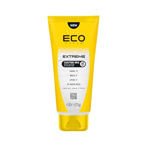 Eco Style Haircare Extreme Sculpting Hold Gel - 6 oz Hair Styling Gel for Long-Lasting Hold