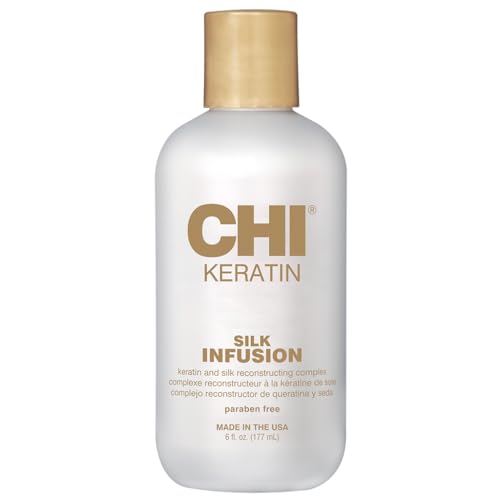 CHI Keratin Silk Infusion Haircare Serum, Hydrating Silky Formula for Restoring Softness & Shine, Helps Dry Damaged Hair, Sulfate-Free, 6 Oz