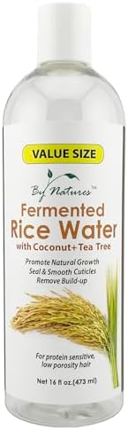 By Natures Nourishing Fermented Rice Water with Coconut, Tea Tree 16.0 Fl Oz (Pack of 1) - Hair Oil Treatment for Haircare