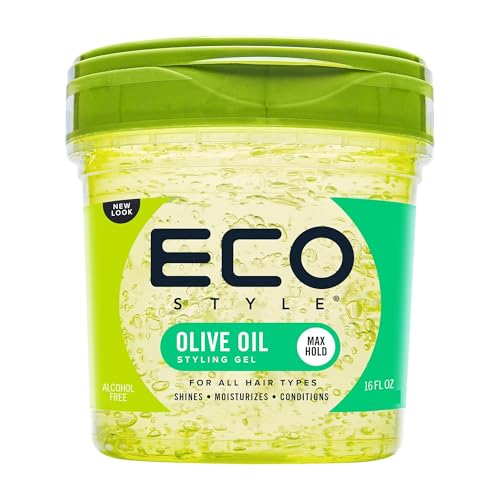 Ecoco Eco Style Gel Olive Oil - 100% Pure Olive Oil - Adds Shine And Tames Split Ends - Weightless Style - Nourishes And Repairs - Adds Moisture To The Scalp - Superior Hold - Healthy Shine - 16 Oz