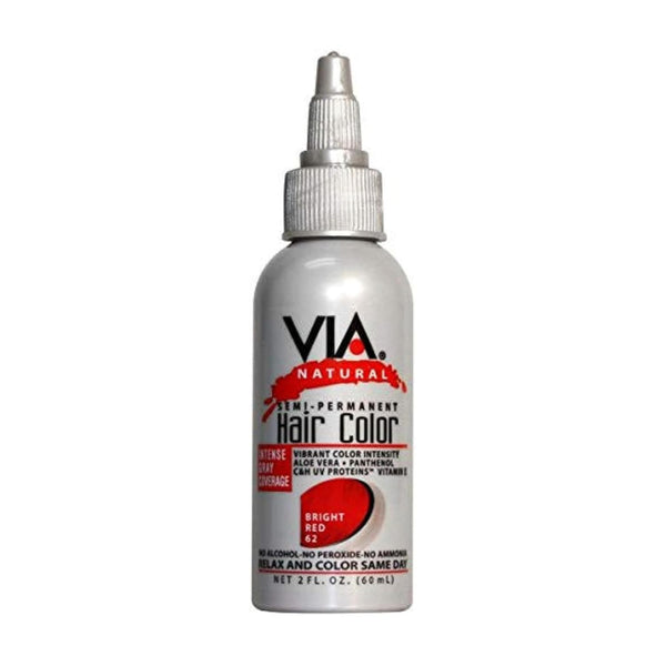 [VIA NATURAL] SEMI-PERMANENT HAIR COLOR RINSE W/ALOE VERA #62 BRIGHT RED