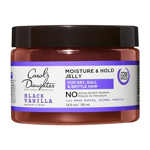 Carol's Daughter Black Vanilla Moisture and Hold Jelly Unisex Haircare Gel - Moisturizer for Dry, Frizzy Hair, Infused with Shea Butter, Jojoba, Vanilla, 12 Fl Oz