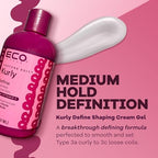 Eco Style Texture Edit Curl Sculpt Hybrid Styler - 8 oz Medium-Hold Cream-Gel Blend for Curly Hair, Wash-and-Go Definition, Twist Outs, Unisex Type 3 Hair